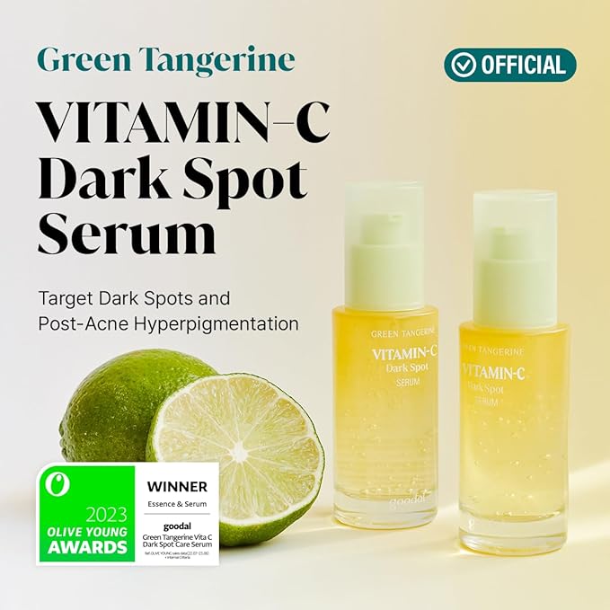 GOODAL Green Tangerine Vitamin C Serum, Korean Skin Care - Advanced Version 1.02 fl oz - Aurabelle