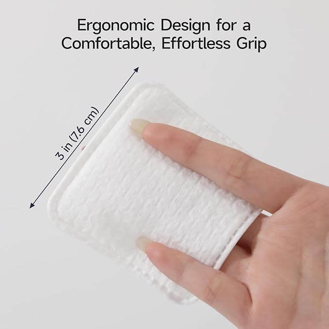 ECOLOOK Triple-Layer Cotton Facial Pads | Textured Exfoliating & Ultra-Soft Cotton Pads for Face | Reinforced Edges,Lint-Free & No Tear | Gentle for All Skin Types | Pair with Toner -1 Pack