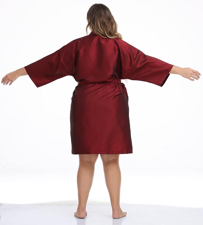 PERFEHAIR Salon Client Gown Robes Cape, Hair Salon Smock for Clients- Kimono Style (Red)