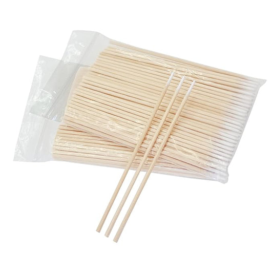 200 Count Pointed Cotton Swabs - 4-Inch Precision Cotton Tipped Applicators for Microblading, Nail Polish, Eyebrow and Eyeliner Application, Lint-Free for Cosmetic Touch-Ups and Skincare