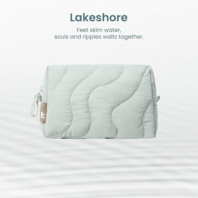 tomtoc Electronics Organizer Travel Case, Soft Puffy Organizer Bag Birthday Christmas Gifts Travel Essentials for Women Girls, Portable Accessory Tech Pouch Storage for Charger, Cord, Cable, Phone