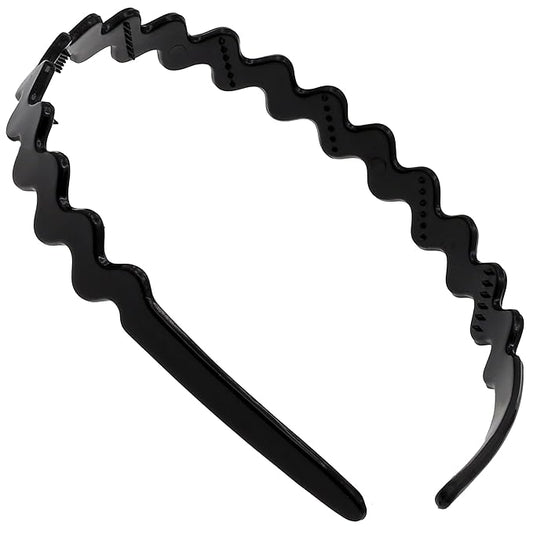 Camila Paris CP3295 French Headband for Women, Black, Strong Hold Grip Women's Hair Band, Ligth and Very Flexible, No Slip and Durable Styling Girls Hair Accessories, Made in France