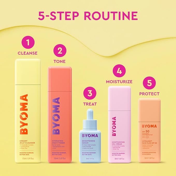 BYOMA Brightening Serum - Barrier Repair Serum - Brightening & Hydrating Face Serum with Hyaluronic Acid, Niacinamide & Ceramides - Hyaluronic Acid Serum For Face, Glowing, Radiant Skin - 1.01 fl. oz