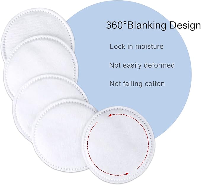 MSQ Cotton Rounds (300 Count), Makeup Remover Pads, Face Cotton Pads, Facial Cleansing Round Cotton Pads, Lint-Free