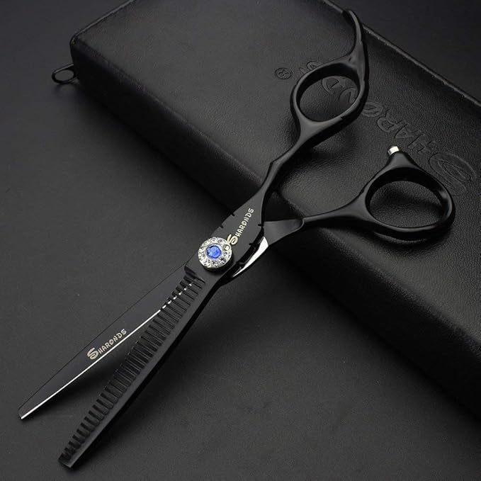 SHARONDS 6 Inch 440C High Hardness Stainless Steel Hair Scissors Hair Salon Hair Stylist Cutting Thinning Tool Barber Special (scissors set) (6 inch 2pc-A)