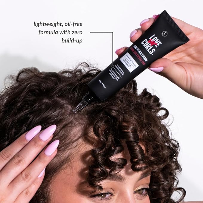 Love Ur Curls - Healthy Scalp Serum Growth Hair Activator, Turmeric & Basil Extracts for Deep Moisturizing and Thicker Full Hair, Vegan, 50mL