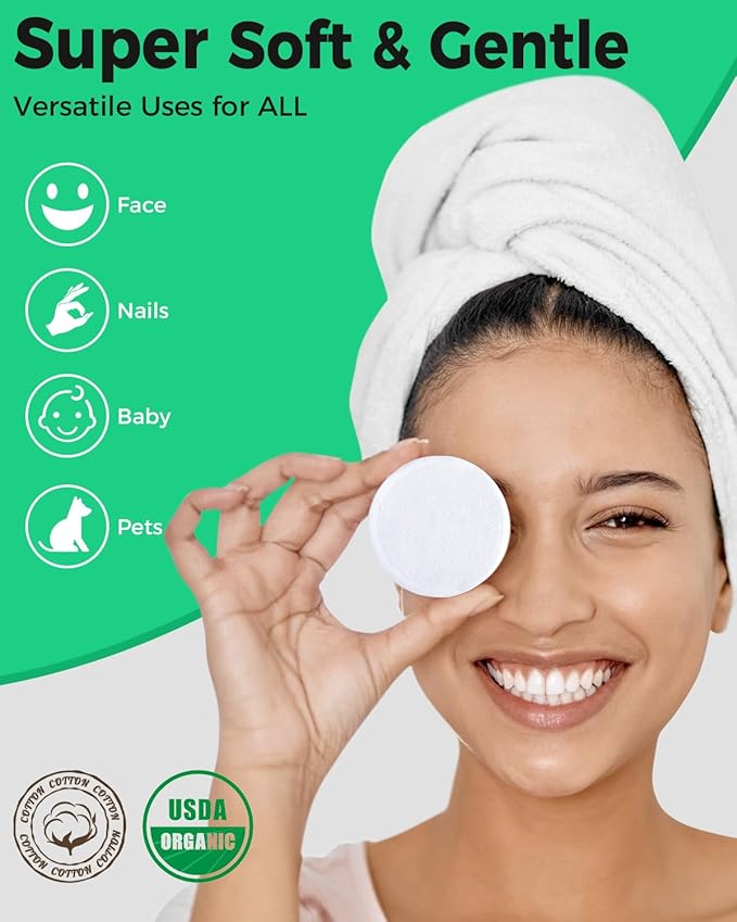 ProCIV Reusable Makeup Remover Pads, 18 Packs Washable Organic Bamboo Reusable Cotton Rounds for All Skin Types & Toner with Laundry Bag, Eco Friendly Zero Waste Reusable Cotton Pads for Woman (White)