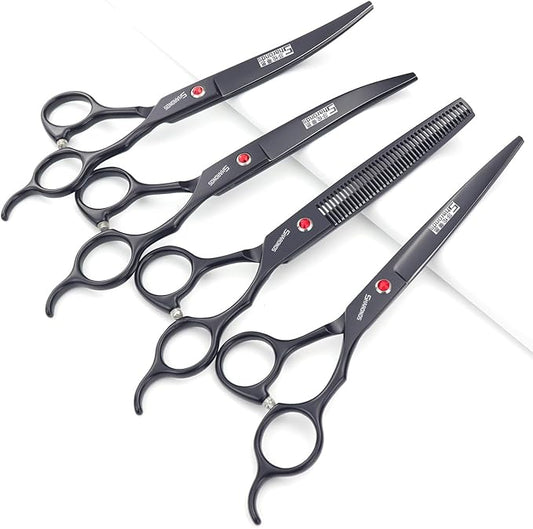 SHARONDS 7 Inch Stainless Steel Professional Barber Scissors Hair Thinning Scissors Hairdresser or Home Hairdresser Variant/Hybrid Scissors (7 inch-4pc)