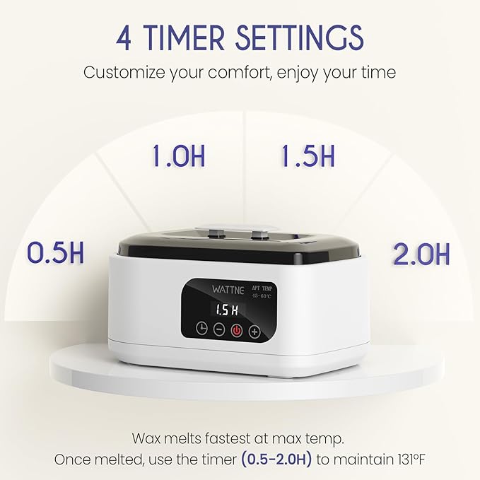 Wattne Paraffin Wax Machine for Hands & Feet – Paraffin Wax Warmer Moisturizing Kit with Auto-Timer & Precision Temperature Control, Paraffin Wax Bath for Arthritis, Dry Skin Care, Home Spa-White