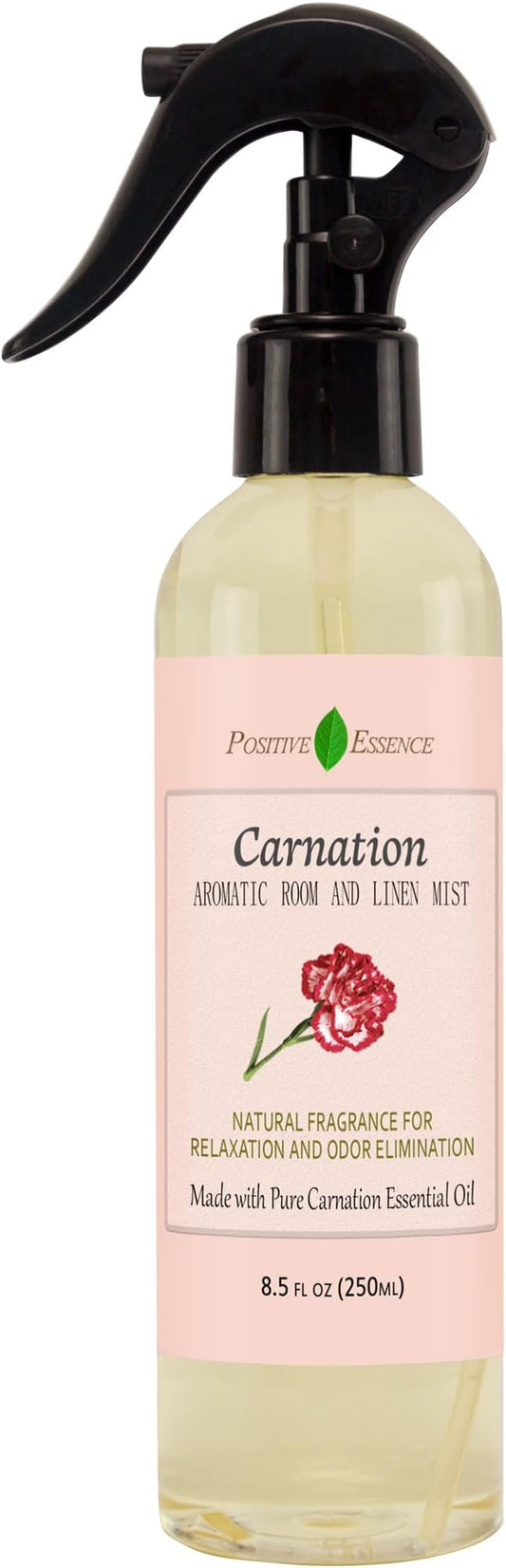 Carnation Linen & Room Spray, Natural Aromatic Bathroom Spray Made with Pure Essential Oils, Refreshing Home Fragrance