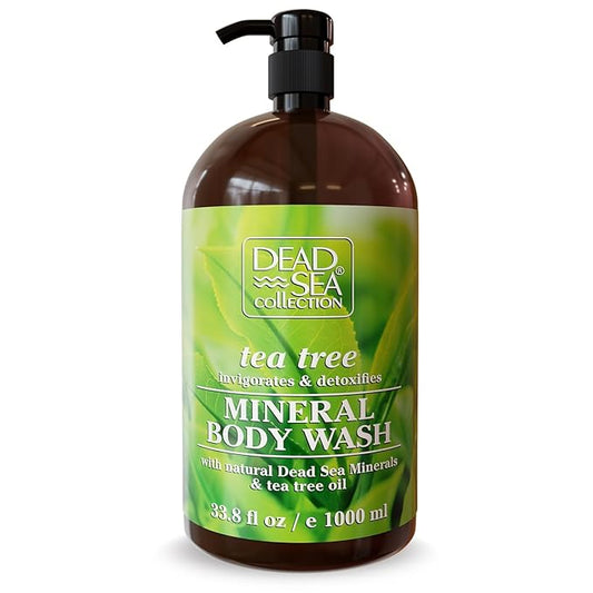 Dead Sea Collection Tea Tree Body Wash for Women and Men - with Pure Dead Sea Minerals and Tea Tree Oil - Cleanses and Moisturizes Skin (33.8 fl. oz)