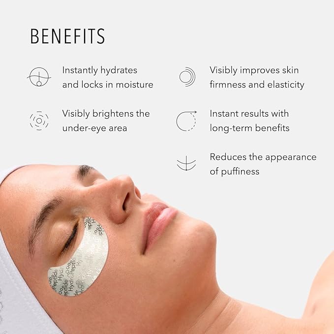 HydroPeptide PolyPeptide Collagel Eye Masks, Line-Lifting Hydrogel Under Eye Patch, Firmer Appearance & Hydration & Dark Circles, 8 Treatments