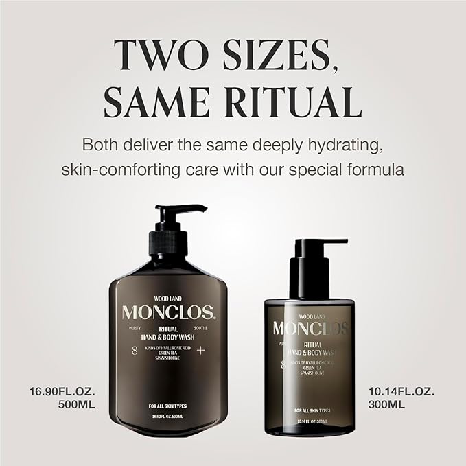 Ritual Hand & Body Wash (10.14 fl oz) - Hydrating pH-Balanced Body Cleanser with Olive Oil, 8-Complex Hyaluronic Acid, and Ceramides for Smooth and Comfortable Skin