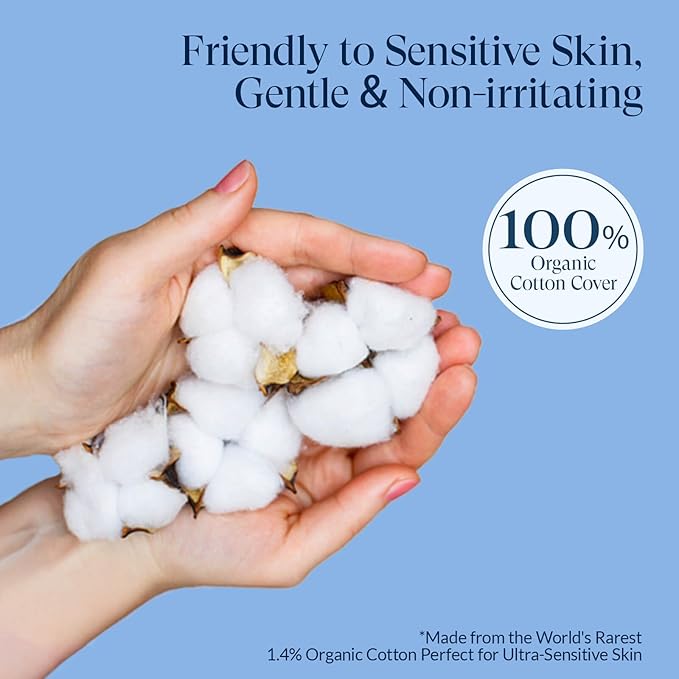 100% Large Organic Pads for Women, Ultra Thin Heavy Flow Sanitary Napkins with Wings, Unscented Cotton Pads, Super Absorbency Feminine Extra Coverage Menstrual Period Pad (Large, Size 4, 48ct)