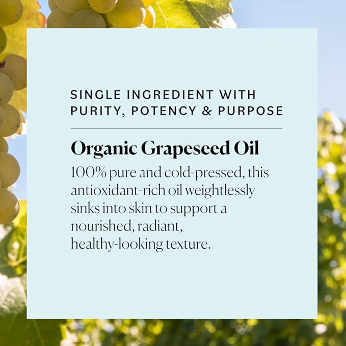 Sky Organics Organic Grapeseed Oil, Skin Smoothing Oil to Support Healthy and Even-Looking Skin Tone and Texture on Face and Body, for All Skin Types, 100% Pure & Cold-Pressed, 8 fl. Oz