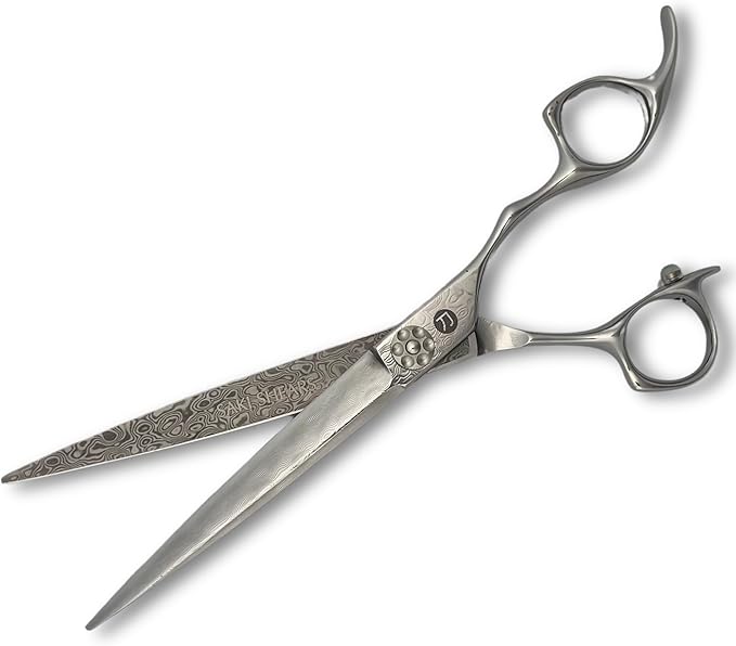 Damascus Hair Shears - Saki Kanzen - Master/Professional Level Hair Cutting Scissors for Hairdressers and Barbers (7 Inch Shears)