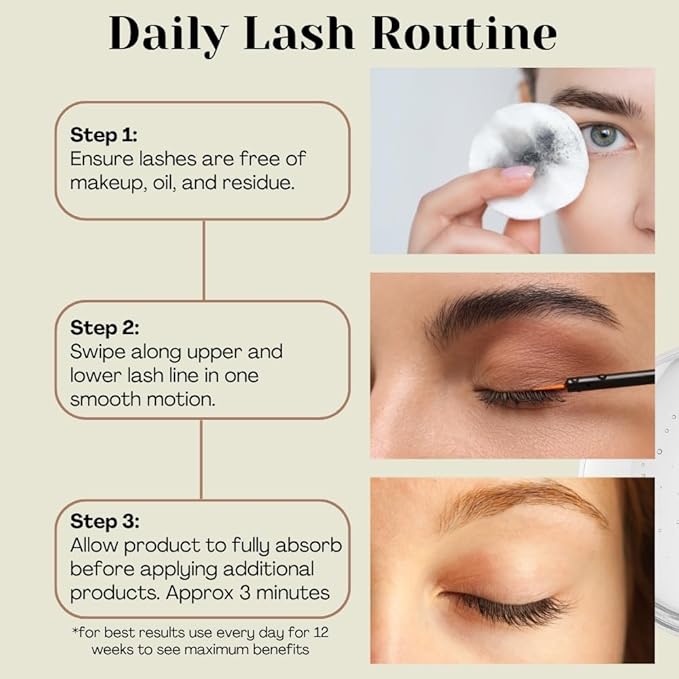 Lash Serum – Eyelash Enhancer with Peptides & Biotin – Strengthens, Nourishes & Defines Lashes for Longer, Fuller and Thicker Looking – Vegan Formula – Hormone-Free – Made in USA – 2 ml