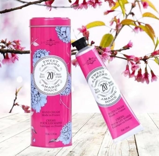 La Chatelaine Shea Butter Hand Cream, Made in France, Natural and Organic Ingredients, 70ml / 2.3 oz, Gift Tin, Sweet Almond