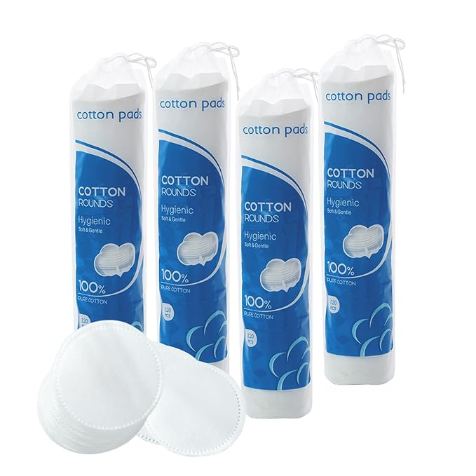 Simply Soft Cotton Rounds - 360 Count Premium Cotton Rounds for Face,100% Cotton Absorbent and Textured Cotton Pads,Makeup Remover Pads - Hypoallergenic, Lint-Free,for Removing Makeup,Nail Polish etc
