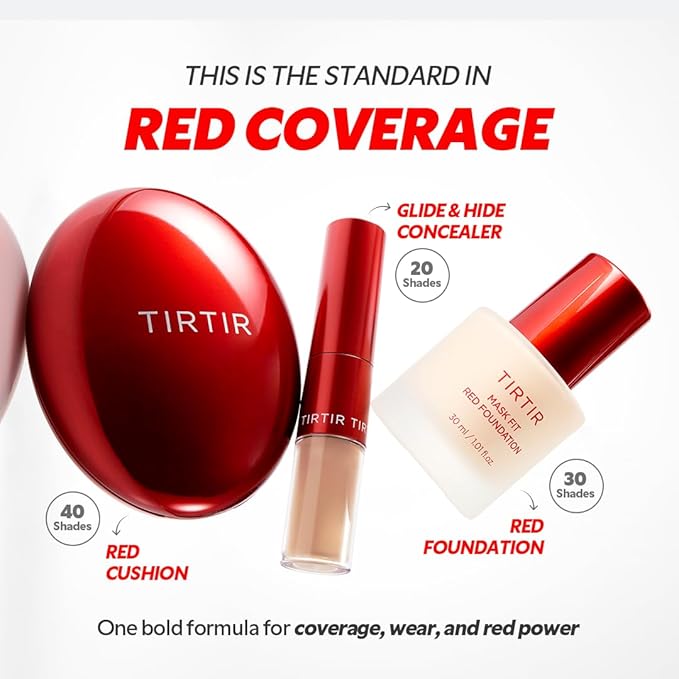TIRTIR Mask Fit Red FoundationㅣLong Lasting Flawless Coverage, Energy Essence, Lightweight, Hydrating, Pore-Blurring, Breathable Satin Finish, Makeup, Radiant Skin, #55N Espresso, 1.01 Fl Oz