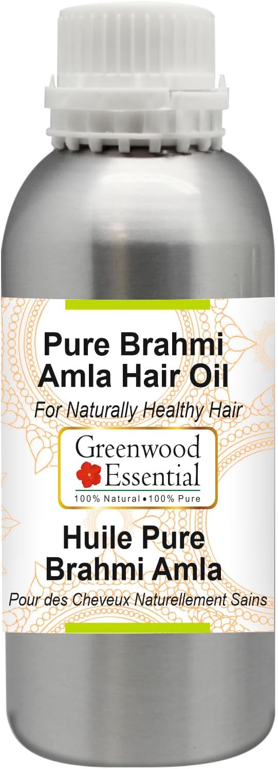 Greenwood Essential Pure Brahmi Amla Hair Oil Natural Therapeutic Grade 300ml (10 oz)
