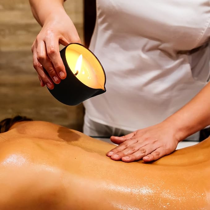 Vegan Home SPA Scented Aromatherapy Massage Candle for Skin Moisturizing,Soybean Wax Massage Body Oil for Foot Treatment, Romantic Gift for Friend Coffee Vodka Scent 2.35 OZ