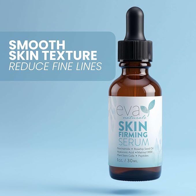 Eva Naturals Skin Firming Serum with Hyaluronic Acid, Vitamin C, and Niacinamide for Face - 2 Pack