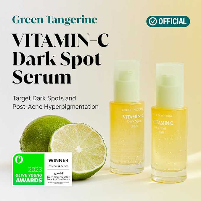 GOODAL Green Tangerine Vitamin C Serum - Advanced Version (2.02 Fl Oz (Pack of 2, Refill Included)) - Aurabelle