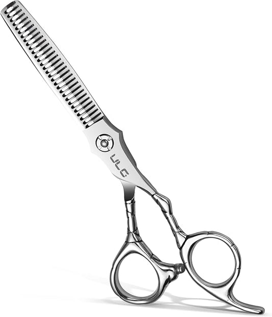 ULG Professional Hair Thinning Scissors 7" Japanese Stainless Steel Hand-Honed Salon Barber Scissors for Stylist & Home Use, Texturizing Shears for Men & Women, Ergonomic Design with Patterned Handles