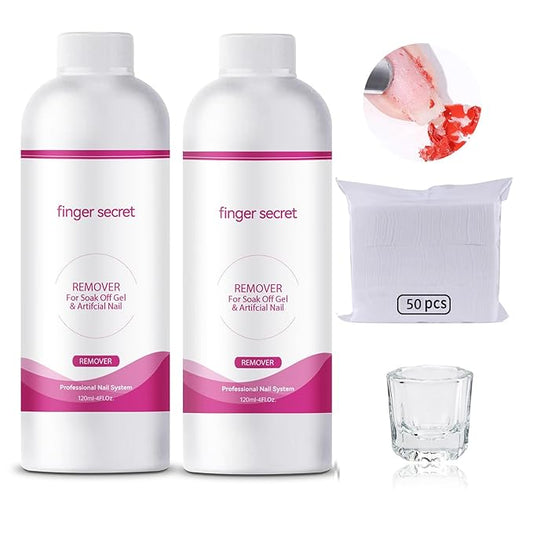 Nail Polish Remover 8Fl.Oz Nail Polish Remover Kit Polish Remover for Nails Glue Artificial Nails,Glitter Polish,Hard Builder gel,dip powder,poly gel,acrylic powder Remove