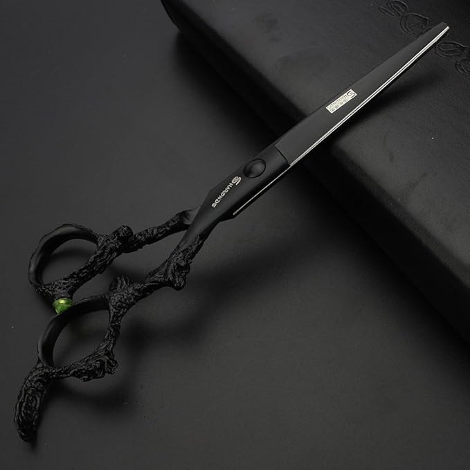 Purple Professional Hairdressing Scissors Hairdresser Hairstylist Cutting Hair & Thinning Hairdressing Scissor (6-inch flat shear-A)