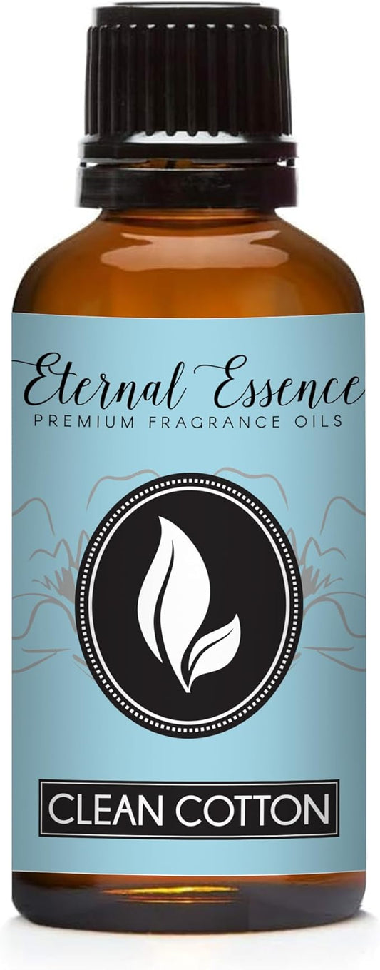 Eternal Essence Oils Clean Cotton 30ml Premium Fragrance Oil - for Candle, Soap Making, Aromatherapy, Diffusers, Home Care, & Humidifiers