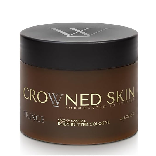 Crowned Skin Prince Cologned Body Butter | Oceanic & Woody Scent | Blended with White Musk & Bergamot | Infused with Organic Shea & Mango Butters | Moisturizing Formula with All-Day Fragrance | 4.4oz