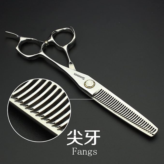 SHARONDS 6 Inch 440C High Hardness Stainless Steel Hair Scissors Hair Salon Hair Stylist Cutting Thinning Tool Barber Special (scissors set) (6 inch 2pc-D)