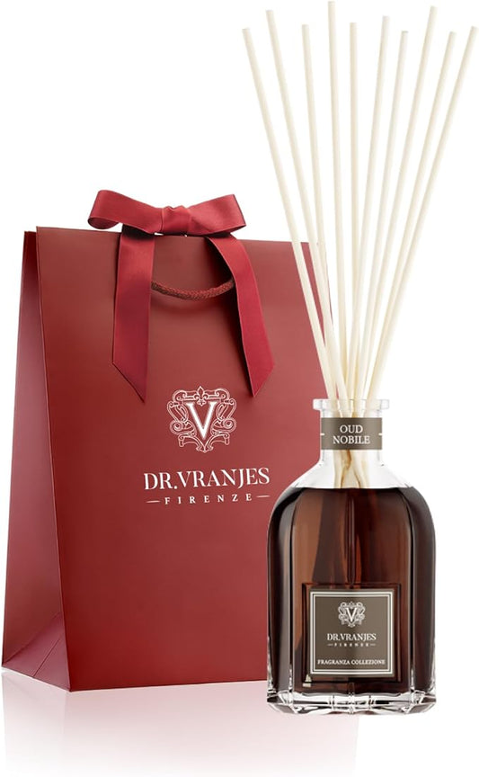 Dr. Vranjes - Oud Nobile 250 ml Reed Diffuser + Elegant Shopping Bag, Luxurious Home Fragrance, Woody & Resinous Notes, Made in Italy