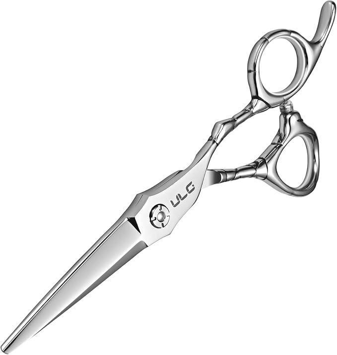 ULG Professional Hair Cutting Scissors 7" Japanese Stainless Steel Hand-Honed Salon Barber Scissors for Stylists & Home Use, Haircut Shears for Men & Women, Ergonomic Design with Patterned Handles