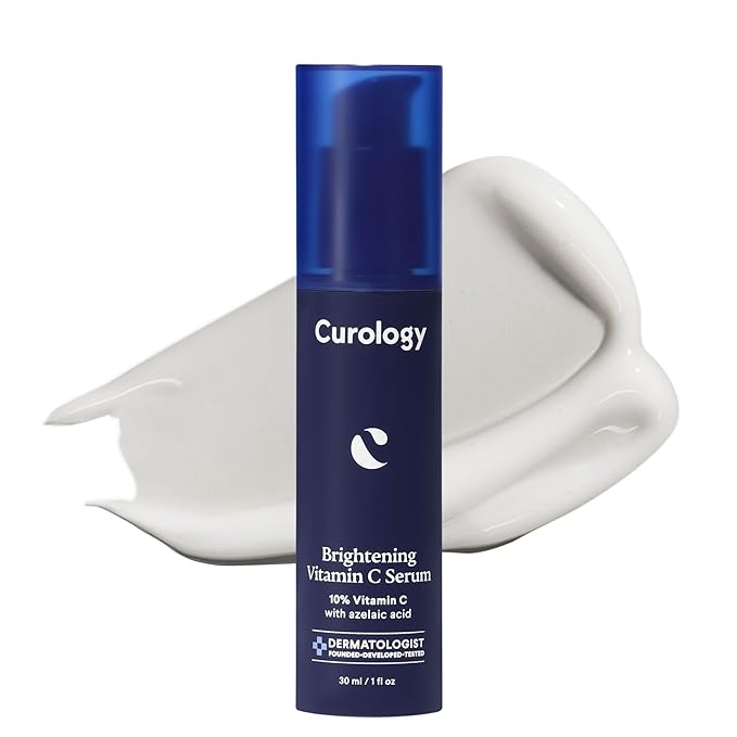 Curology Brightening Vitamin C Serum, Visibly Evens Skin Tone, Smooths Texture, and Calms Redness, Milky Texture, 1 fl oz
