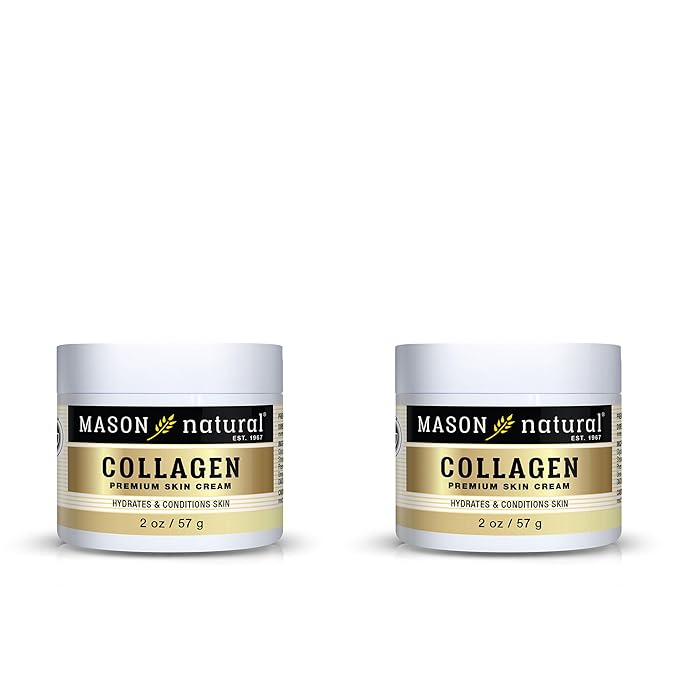 MASON NATURAL Collagen Premium Skin Cream - Anti Aging Face and Body Moisturizer, Intense Skin Hydration and Firmness, Pear Scent, Paraben Free, 2 OZ