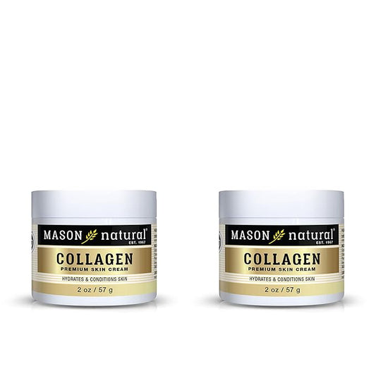 MASON NATURAL Collagen Premium Skin Cream - Anti Aging Face and Body Moisturizer, Intense Skin Hydration and Firmness, Pear Scent, Paraben Free, 2 OZ