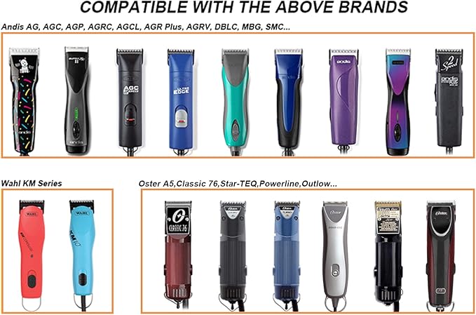 Professional Detachable Replacement Ceramic Blades set,compatible with oster Classic 76/Star-Teq/Power-Teq andi A*dis AGC,BDC,BGC,MBG Series Clippers (Size 2)