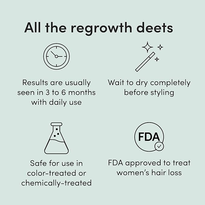 hers Hair Regrowth Treatment - Topical Minoxidil 5% Foam for Women - Extra Strength - Supports Thicker, Fuller Hair - Non-Greasy - Unscented, 2 Pack