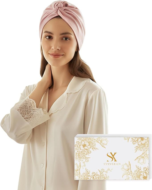 100% Mulberry Silk Bonnet for Sleeping, Adjustable Tie Closure for Women, Breathable Hair Wrap for Hair Protection