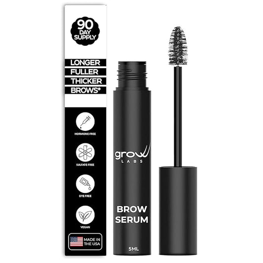 Eyebrow Growth Serum – with Biotin & Peptides – Regrow Eyebrow Hair – Nourishing Formula for Thicker, Fuller, Natural-Looking Brows – Vegan, Cruelty-Free – Made in USA – 5 ml
