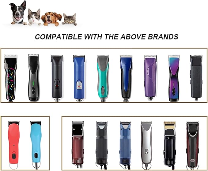 Size 30W+10W+7FW+5FW+4FW Detachable Dog,Cat,Sheep & Horse Grooming Wide Blades Set,Compatible with Andis,Oster A5,Wahl KM10 Series Clippers,Cut Length 1/50"(0.5mm) to 3/8”(9.5mm),5 Pack