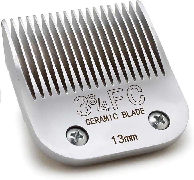 Docal 3-3/4FC Silver Detachable Clipper Ceramic Blades, Dog Grooming Clipper Replacement Blades Compatible with Dog Clippers, KM Series Clippers, A5, Size 3-3/4FC, Cut Length 1/2"(13mm)