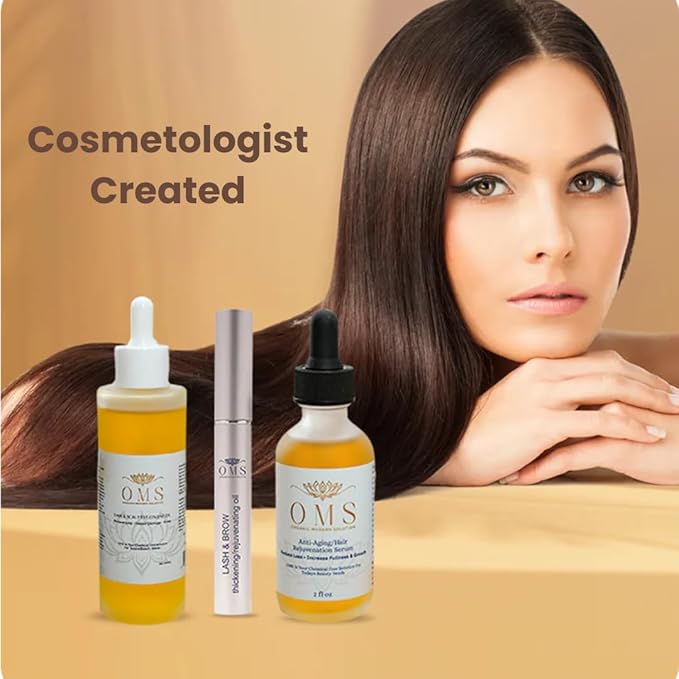 ORGANIC MODERN SOLUTIONS Hair Growth Serum – Ayurvedic Leave-In Scalp Treatment for Hair Loss, Graying & Thinning | Daily Herbal Thickening Oil with Amalaki, Peppermint & Rosemary – 2oz