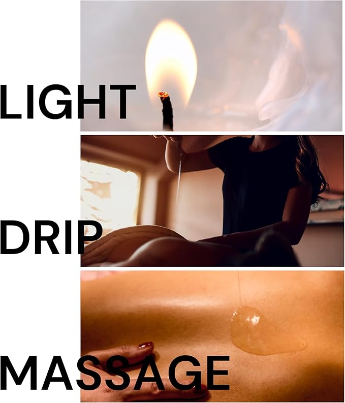Drip Massage Candle 4 oz, Smokey Vanilla Pour Massage Oil on Body - Couples Gifts, Massage Therapy