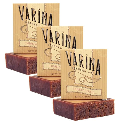 Natural Tobacco Trail Bar Soap - Gentle Cleansing for Sensitive Skin, Earthy Scents - 3 Pack