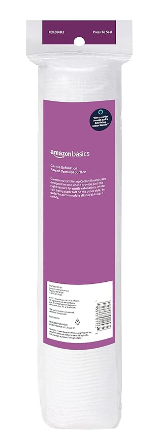 Amazon Basics Exfoliating Cotton Round, 600 Count (Previously Solimo) (Pack of 24)