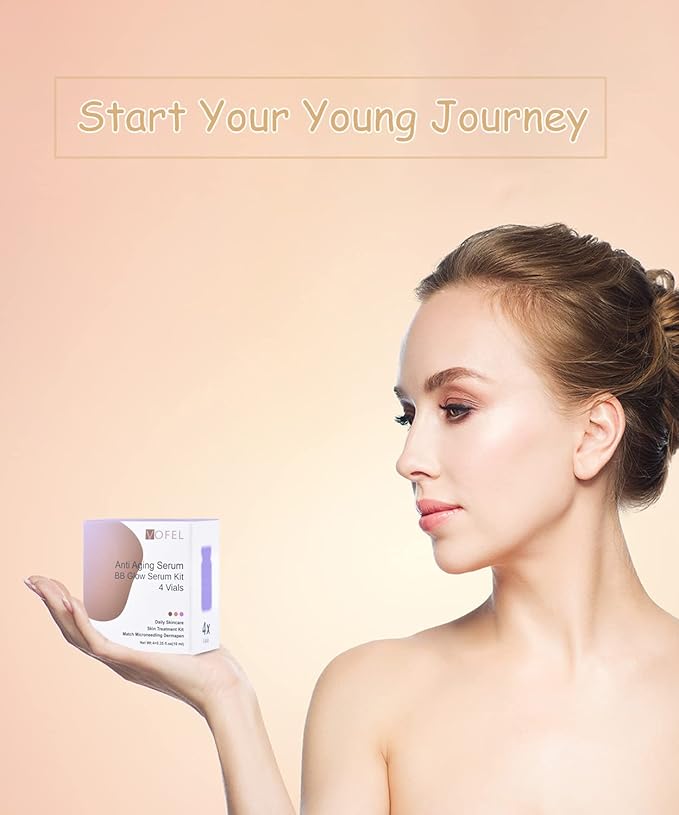 Anti Aging Serum with Hyaluronic Acid for Microneedling Serum Ampoules for Face 0.35 oz 4 Vials